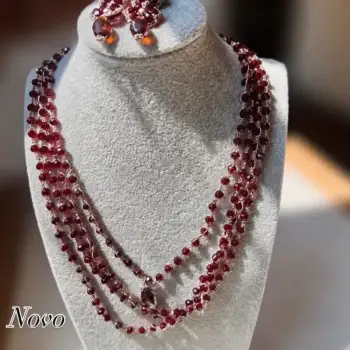 Conjunto colar e brincos Bordeaux