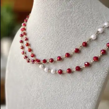 Colar Vermelho com pérolas